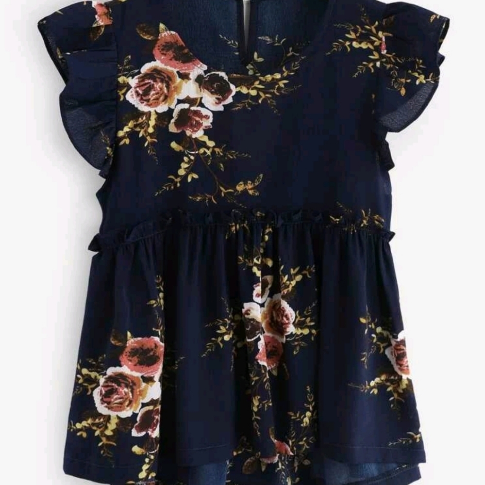 Navy blue floral top